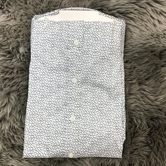 Ike Behar | Men's Button Down Shirt | White & Blue | Large - Picture 2 of 2